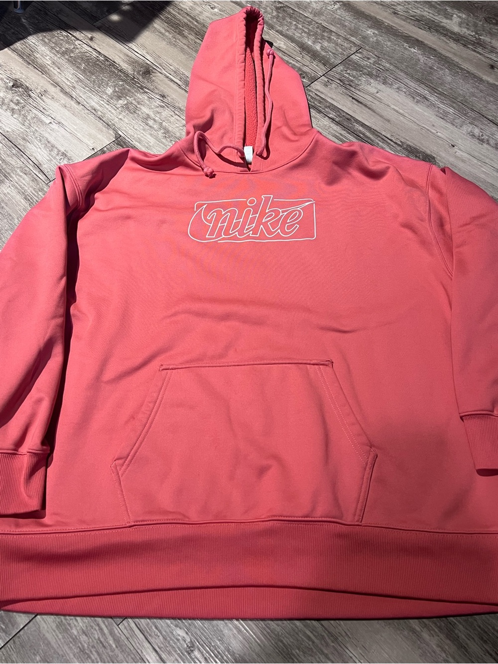 Nike Men's Coral Pink Pullover Hoodie Sweatshirt